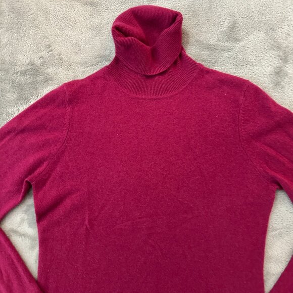 BCBG MaxAzria 100% Cashmere Turtleneck Sweater Tunic Women's LARGE Red - Picture 2 of 6